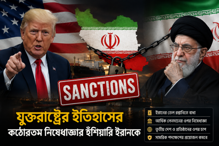 যুক্তরাষ্ট্রের ইতিহাসের কঠোরতম নিষেধাজ্ঞার হুঁশিয়ারি ইরানকে